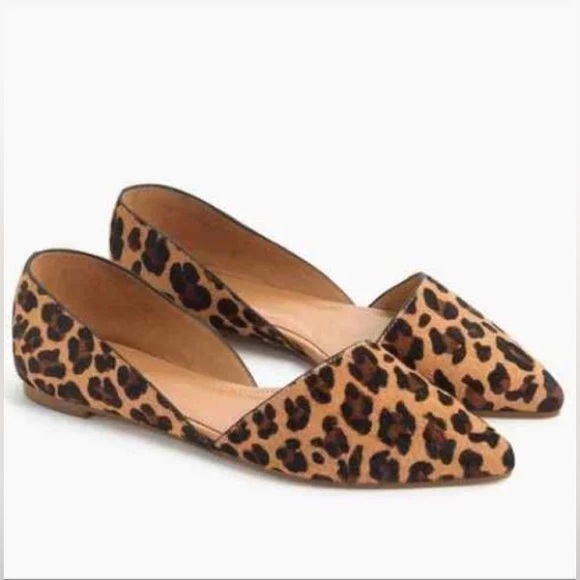 NWOB J Crew Calf Hair Cheetah Print D’Orsay flats, size 7
